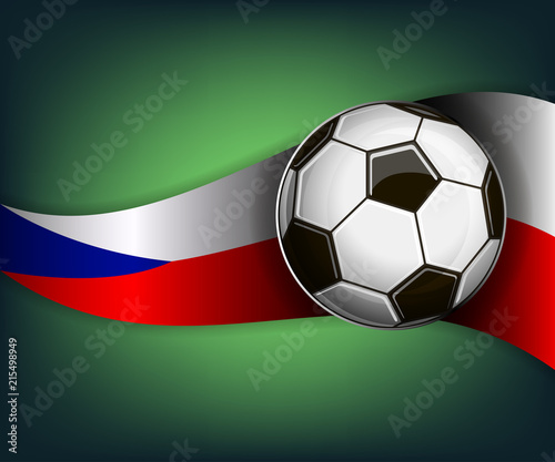 Illustration with soccet ball and flag of Czech Republic