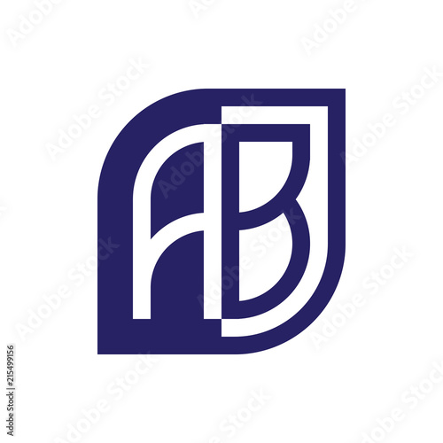 initial letter ab emblem logo negative space