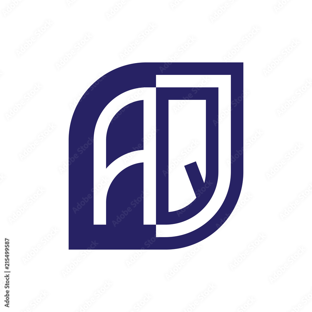 initial letter aq emblem logo negative space initial letter aq emblem logo negative space
