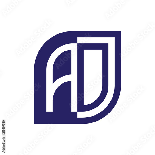 initial letter ao emblem logo negative space