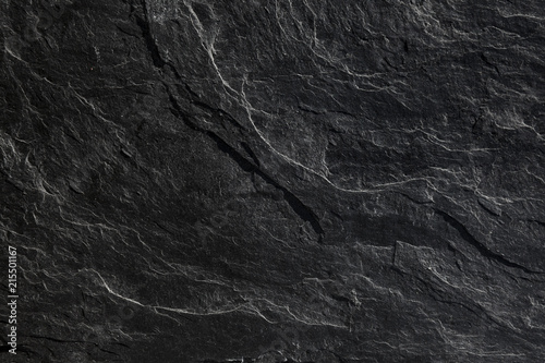 Beautiful, textured surface of black Silesian slate close-up