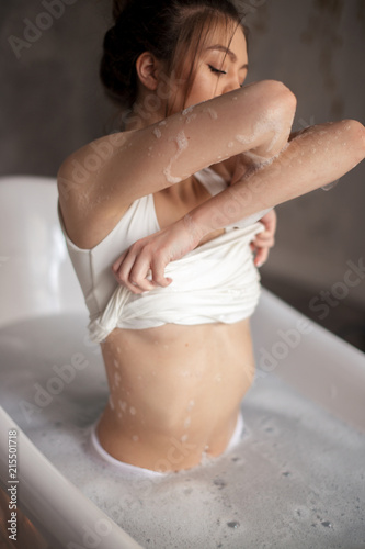 Принти на полотні strip show in the bathtub.cool taking off wet singlet