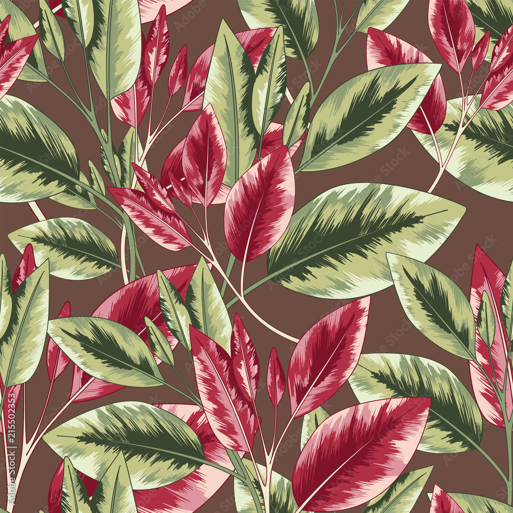 Obraz premium Seamless Tropical Vector Pattern