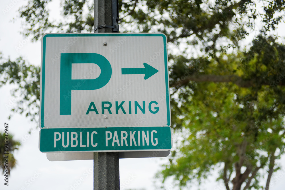 Public parking sign