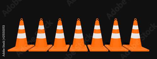 Isolate safety cone on transparent background