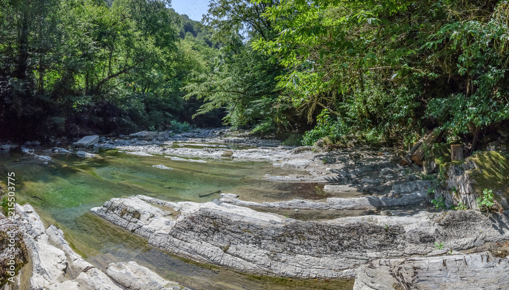 Sochi National Park. Rocky gorge of the river Dagomys. Sochi National Park. Rocky gorge of the river Dagomys.