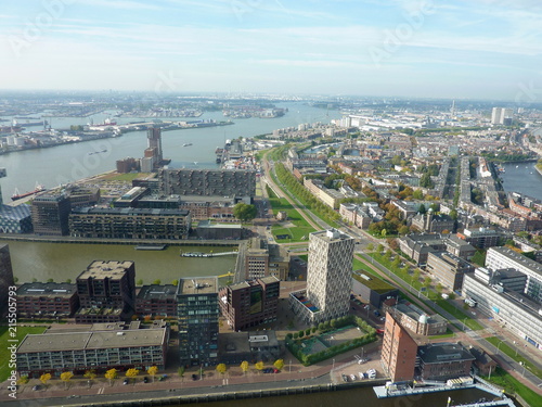 Rotterdam city view out off the sky
