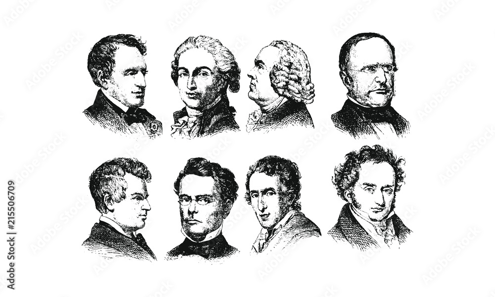 Vintage Illustration of People from the 1800&rsquo;s Stock Vector | Adobe Stock