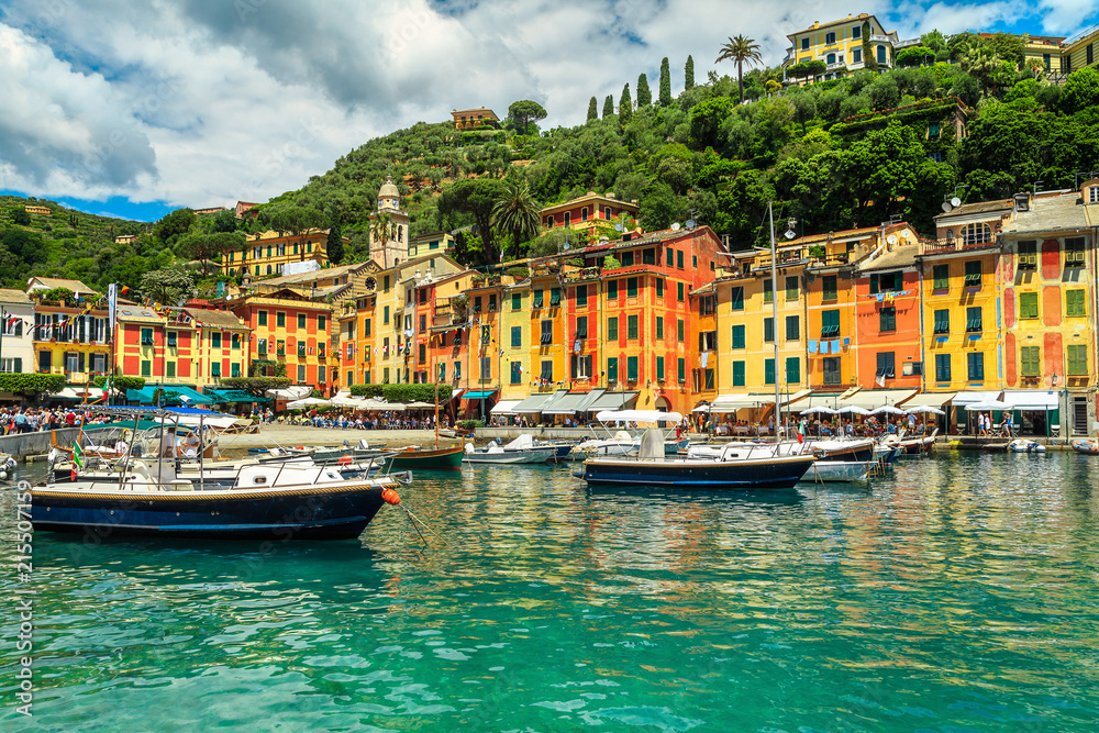 Fantastic Portofino fishing village with harbor, Cinque Terre, Italy, Europe