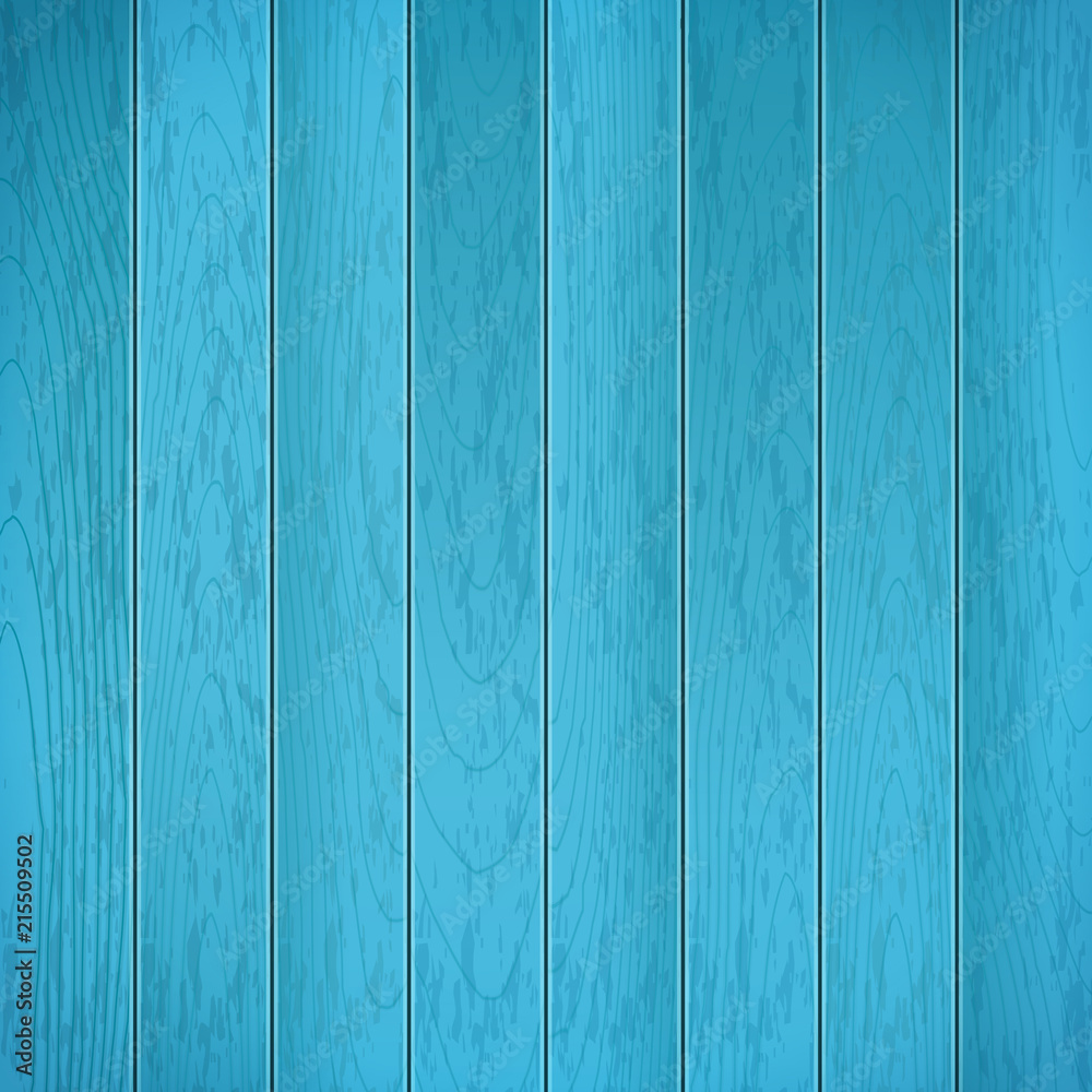 Vector blue wood texture background with old wooden panels Stock Vector