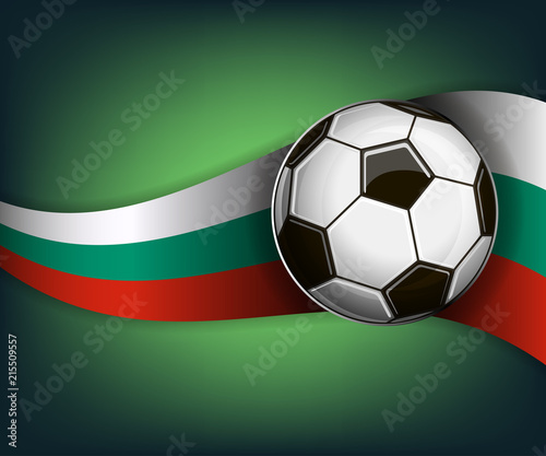 Illustration with soccet ball and flag of Bulgaria
