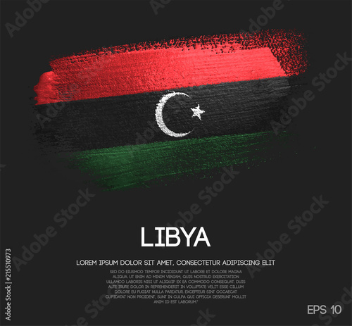 Libya Flag Made of Glitter Sparkle Brush Paint Vector