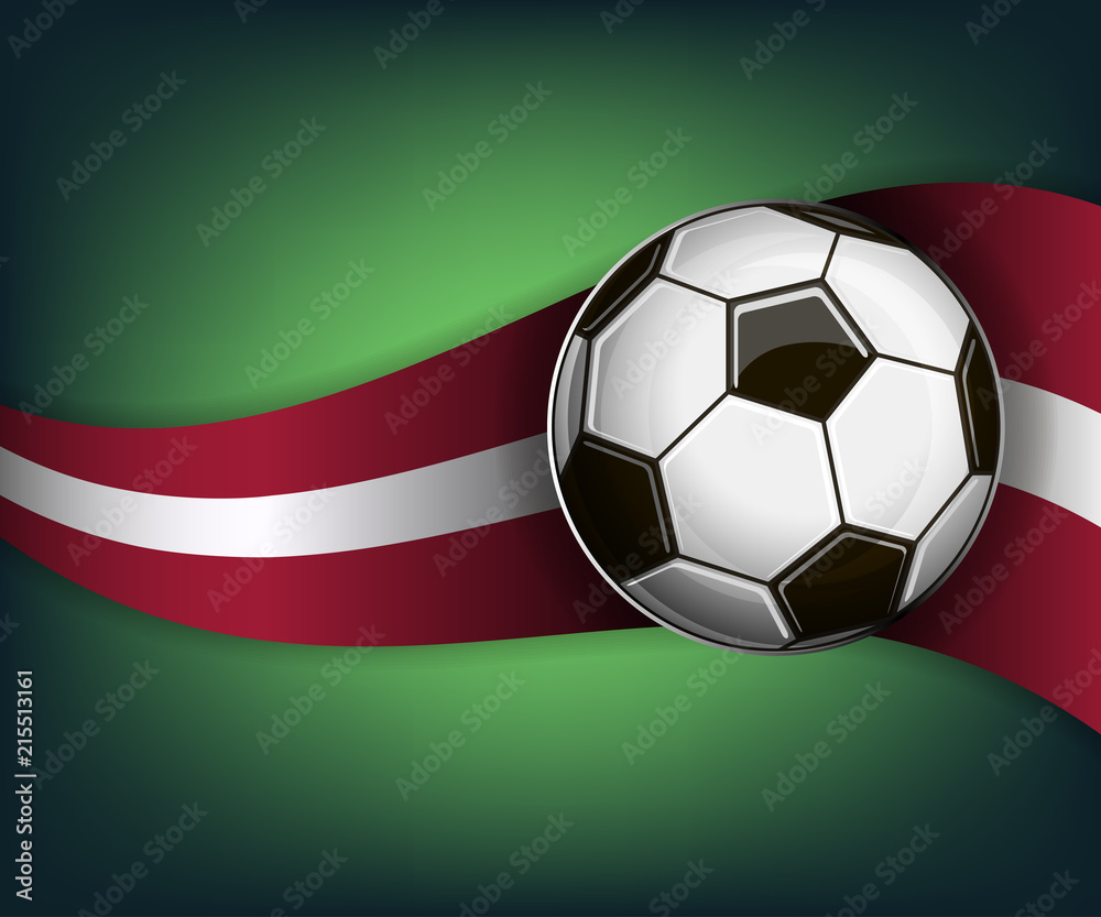 Illustration with soccet ball and flag of Latvia Illustration with soccet ball and flag of Latvia