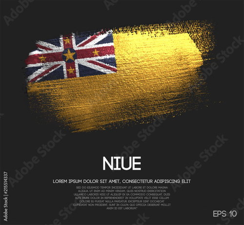 Niue Flag Made of Glitter Sparkle Brush Paint Vector photo