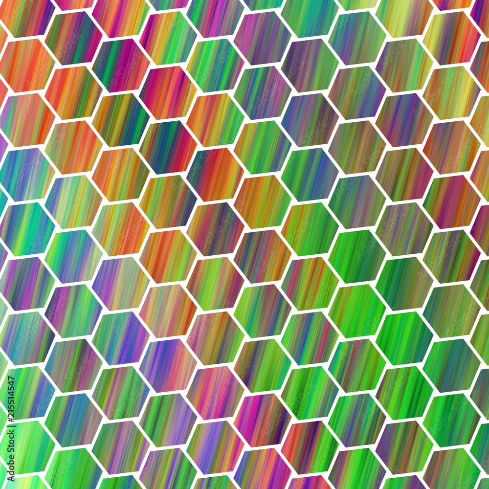 Fototapeta premium Abstract colorful hexagonal texture. Geometric fractal background. Fantasy digital art. 3D rendering.