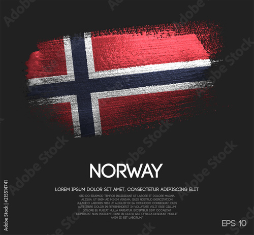 Norway Flag Made of Glitter Sparkle Brush Paint Vector