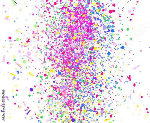 Confetti isolated on white. Background with multicolored glitters. Pattern for design. Print for polygraphy, posters, banners and textiles. Greeting cards. Luxury texture