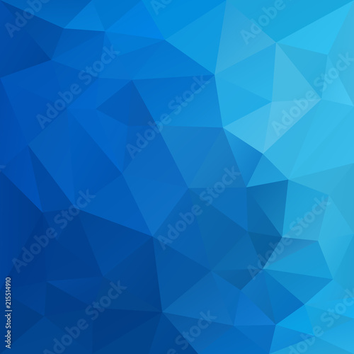vector abstract irregular polygonal square background - triangle low poly pattern - sky blue color gradient
