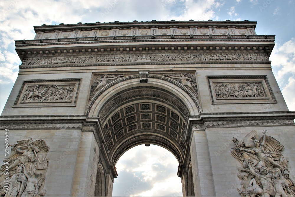 L'arc de triomphe à Paris.