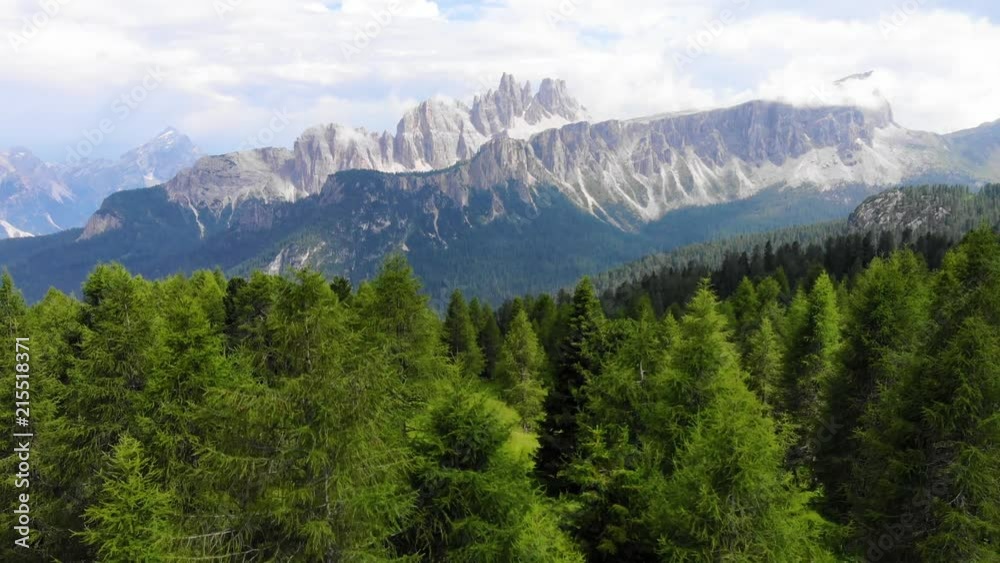 Aerial view Italian Dolomites. Sumer in Dolomiti Dolomites Mountains. Mountain forest in Dolomites. Croda Da Lago Ridge in Dolomites Mountains. Drone video in beautiful Italian Dolomites Mountains Aerial view Italian Dolomites. Sumer in Dolomiti Dolomites Mountains. Mountain forest in Dolomites. Croda Da Lago Ridge in Dolomites Mountains. Drone video in beautiful Italian Dolomites Mountains