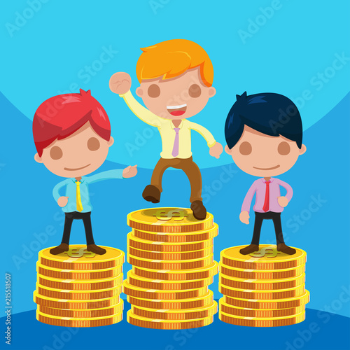 Man Worker Success Winner Coin Vector