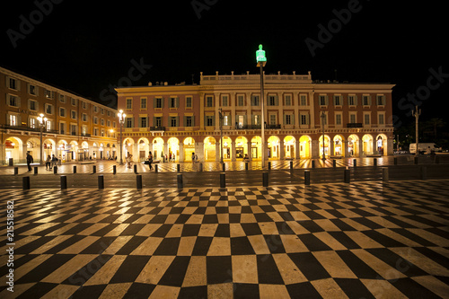 Francia, Nizza, piazza Massena di notte. photo