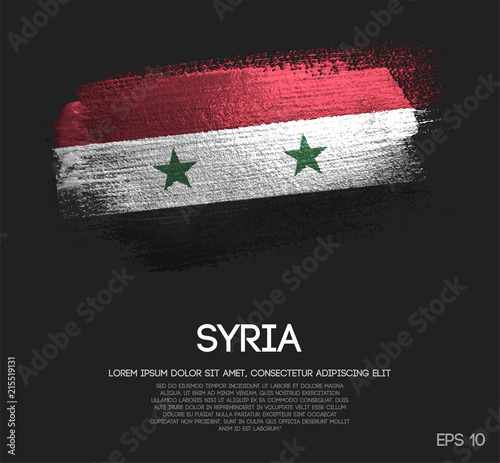 Syria Flag Made of Glitter Sparkle Brush Paint Vector
