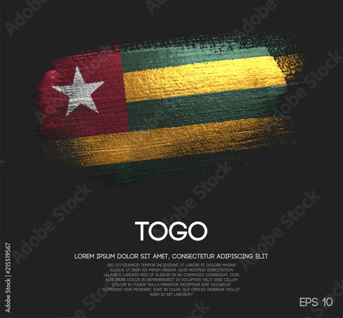 Togo Flag Made of Glitter Sparkle Brush Paint Vector