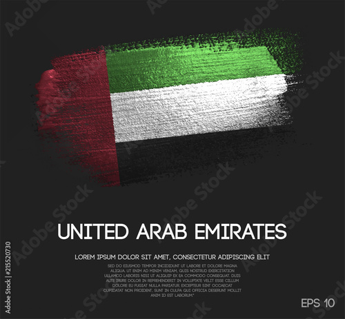 United Arab Emirates Flag Made of Glitter Sparkle Brush Paint Vector