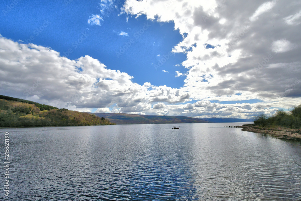 lake in the scotland highlands landscape