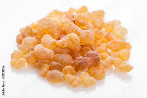 fragrant frankincense on a white acrylic background