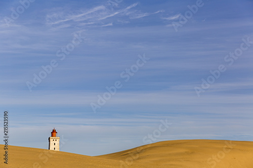 Rubjerg Knude lighthouse buried in sands on the coast of the North Sea