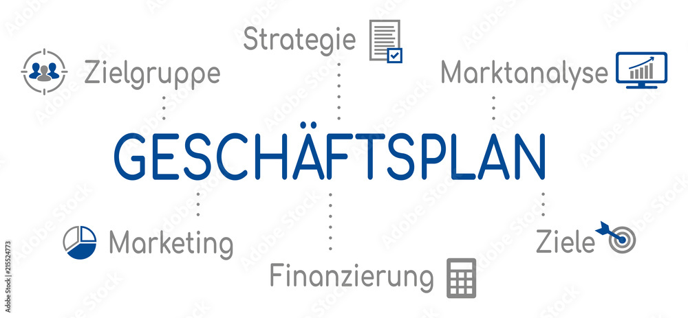 Infografik Geschäftsplan Blau