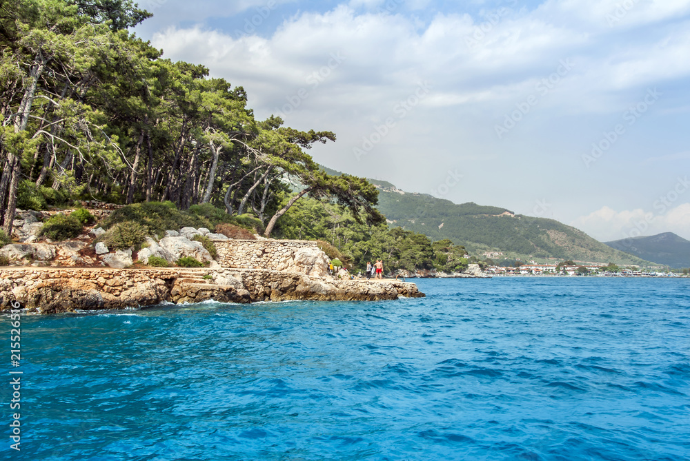 Fototapeta premium Mugla, Turkey, 14 May 2012: Gokova Bay, Akyaka