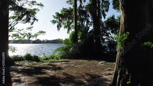 Sweet pan of the lake at Winter Park on a sunny but windy day.