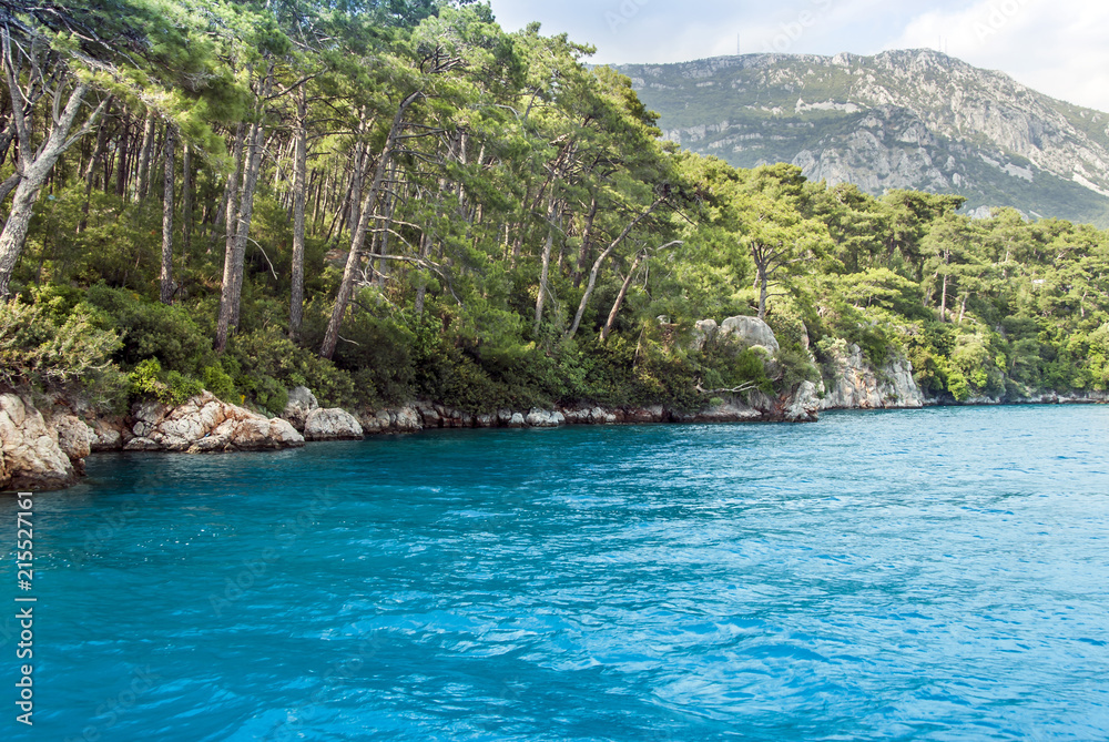 Obraz premium Mugla, Turkey, 14 May 2012: Gokova Bay, Akyaka