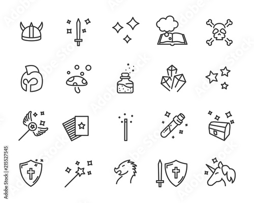 set of fantasy vector icons