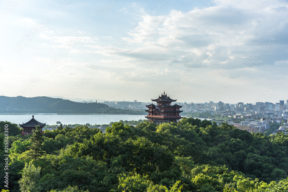 landscape of chenghuang temple in hangzhou china