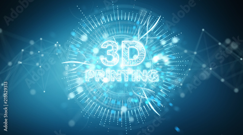 Wallpaper Mural 3D printing digital text hologram background 3D rendering Torontodigital.ca