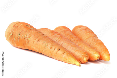 Carrots fresh harvest isolated on white background
