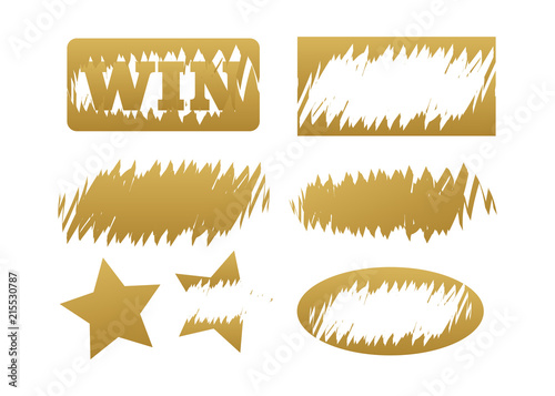 Scratch cards vector. Lottery cover for scratch card