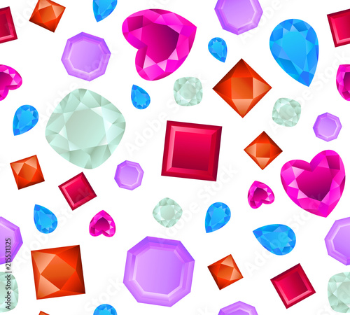 Realistic precious stones pattern