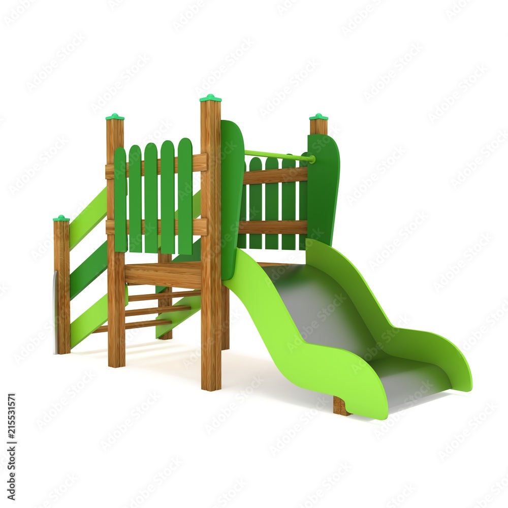 Playground slide 3d render isolated on white background Playground slide 3d render isolated on white background