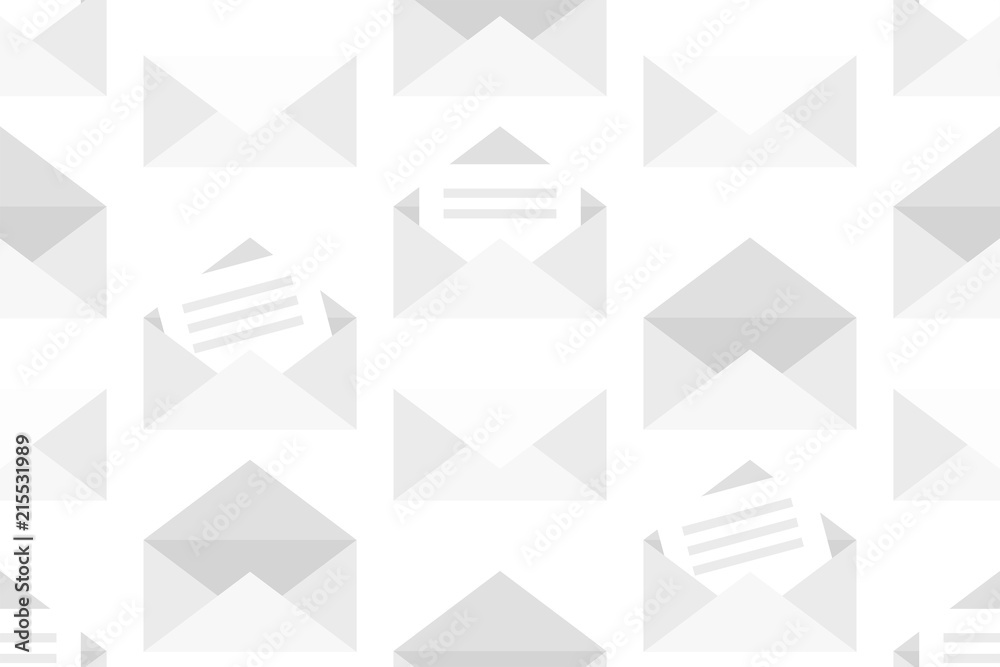 Seamless pattern with White envelopes. flat style. isolated on white background Seamless pattern with White envelopes. flat style. isolated on white background