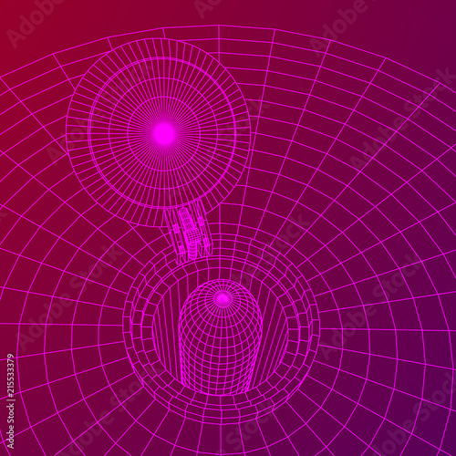 Cover rocket silo intercontinental ballistic missile. Wireframe low poly mesh vector illustration