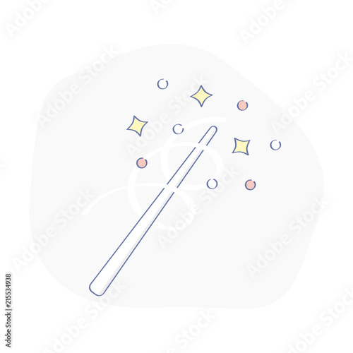 Magic wand, magic, witchcraft icon concept. The process of witchcraft, creating something with magic wand out of thin air