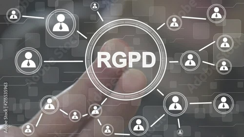 Businessman presses button GDPR general data protection regulation on virtual electronic user web interface.