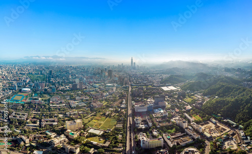 Skyline of taipei city in downtown Taipei, Taiwan. © yaophotograph