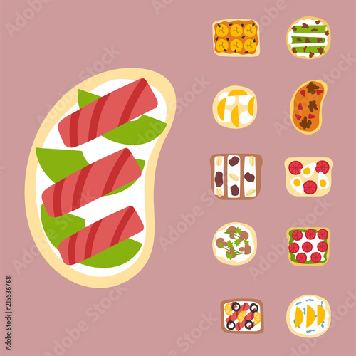 Breakfast toast set slices toasted crust sandwich with butter fried toaster f...
