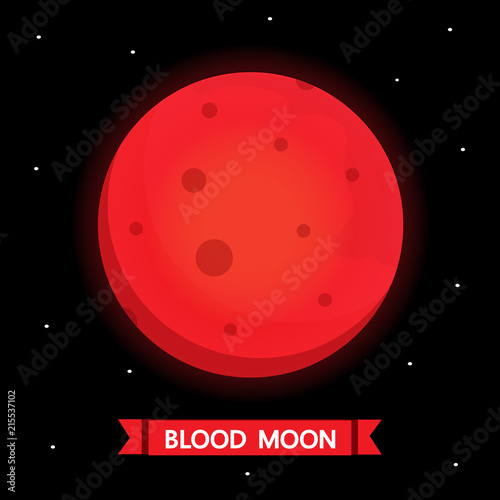 Blood moon cartoon vector design.